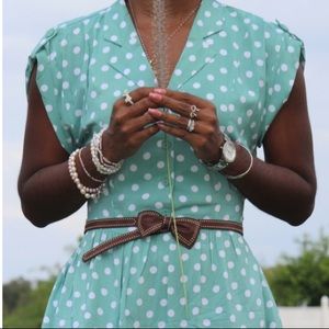 Forever 21 Retro 50s Vintage Inspired Mint Polkadot Mini Dress Rockabilly 👗